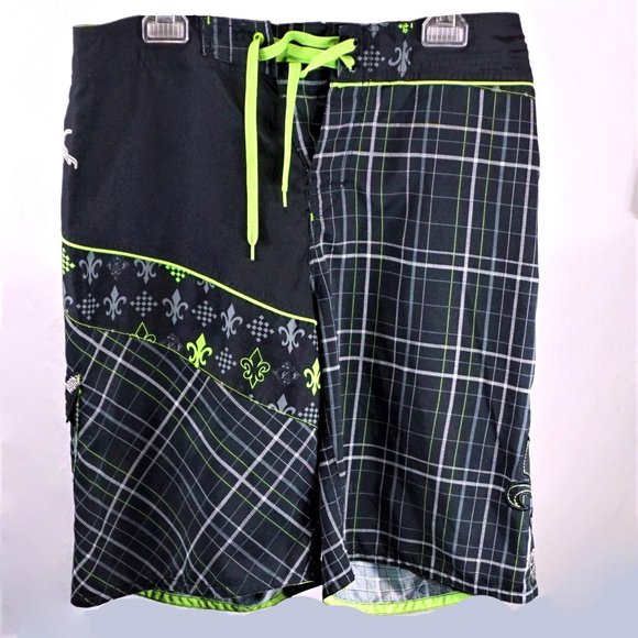 Micros men's 32 boardshorts with fleur de lis VGUC - Picture 1 of 3